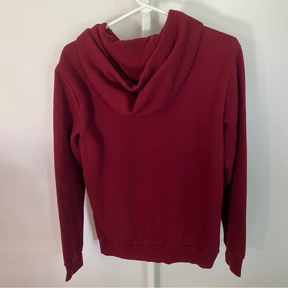 Adidas Dark Red Leopard Inlay Badge Of Sport Hooded Sweatshirt - Picture 3 of 4